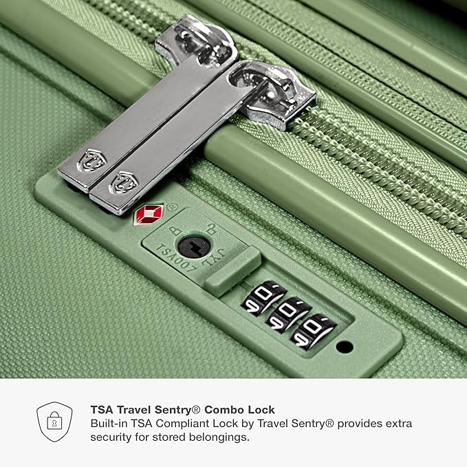 Traveler's Choice Pagosa Indestructible Hardshell Expandable Spinner Luggage, Green, 30-Inch Large