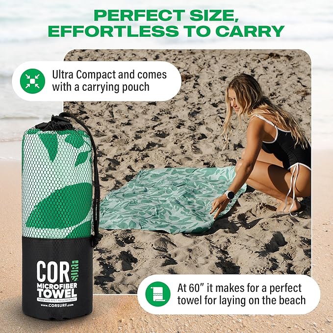 Travel Gift Box Set: Includes COR Surf Premium Toiletry Travel Bag, Compression Packing Cube Set and our Premium Compact and Quick Dry Travel Beach Towel (Kailua)