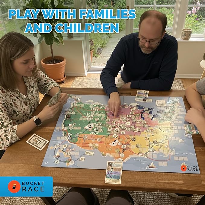 Bucket Race Strategy Board Game - Strategic Adventure Friends and Family Games for Kids and Adults - Easy-to-Learn Competitive Group Gameplay for 3-5 Players and Ages 10+ - Takes 45-60 Minutes to Play