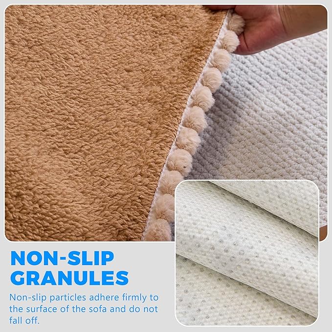 Sherpa Fleece Couch Cover for 2 Cushion Sofa, Brown, 71" x 118" – Pet Proof Sofa Covers, Heavy Duty, Scratch Resistant, Pet Friendly Furniture Cover – Easy Install, Machine Washable