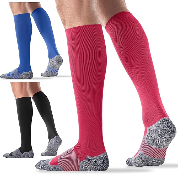 Bbfrey Medical Compression Socks 20-30 mmHg for Men Women (3 Pairs) - Best Support for All Day Wear, Pain Relief, Circulation