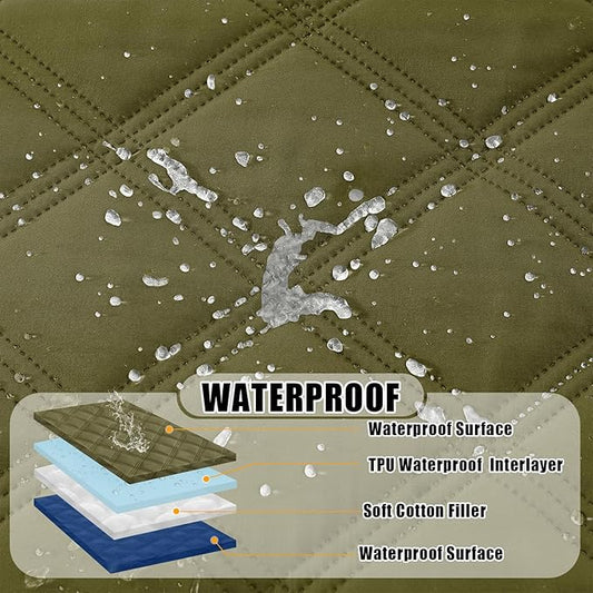 Smiry Waterproof Dog Bed Cover Blanket 52x82, Soft Reversible Pet Blanket, Washable Leakproof Cats Dogs Couch Cover for Sofa, Couch, Furniture, Lattice, Green/Navy