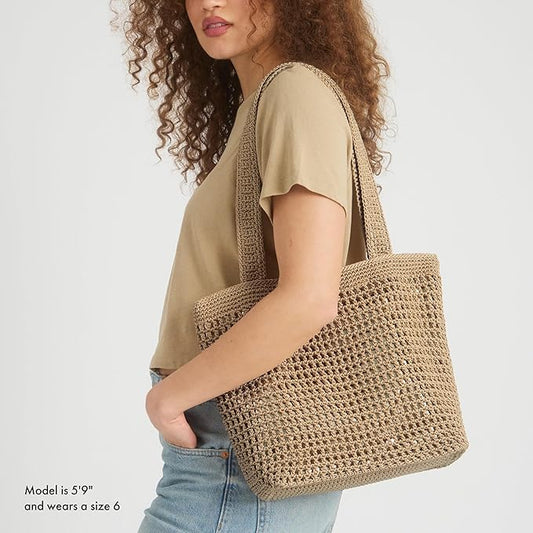 The Sak Casual Classics Tote Bag - Hand Crochet Woman's Purse For Everyday, Travel, Beach Bag - Handbag With Shoulder Straps
