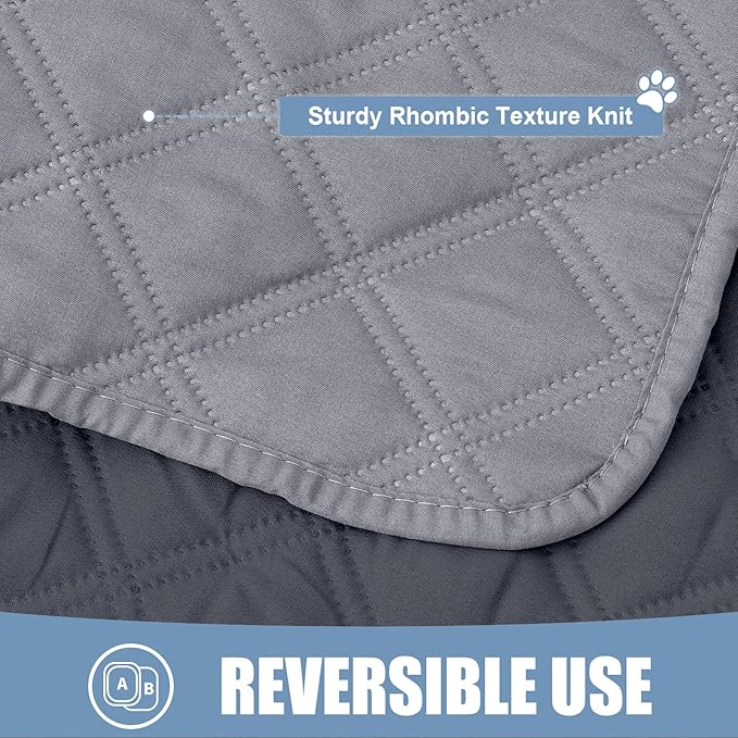 Smiry Waterproof Dog Bed Cover Pet Blanket, Soft Washable Dog Blanket for Furniture Bed Couch Sofa Reversible, Checkered (40"x50", Grey/Dark Grey)