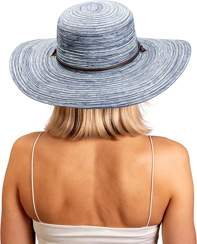 Sloggers Women's Wide Brim Braided Sun Hat with Wind Lanyard - UPF 50+ Maximum Sun Protection
