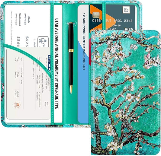 CoBak Car Registration and Insurance Holder - Vehicle Glove Box Car Organizer,Auto Truck Comparment Accessories Case with Magnetic Closure for Driver License,Cards