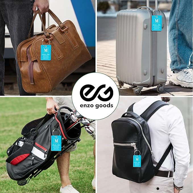 Personalized Luggage Tag | 6 Pack | Custom Luggage Tags for Suitcases | Kids Backpack Tag | 10 Color Options & Choose Font, Font Color