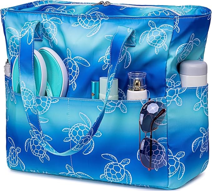 Bluboon Waterproof Beach Tote Pool Bags for Women Ladies Extra Large Carry On Bag With Wet Compartment for Weekender Travel