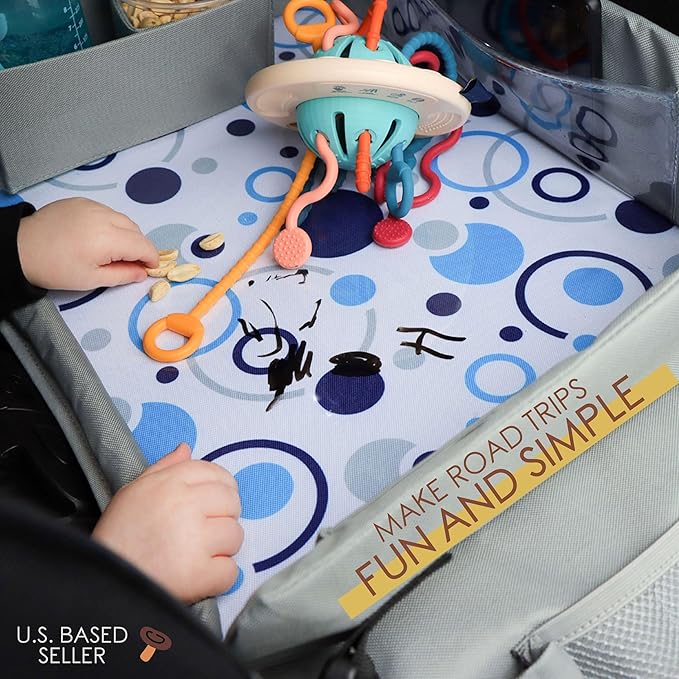 Acorn Baby Foldable Backseat Car Tray Table - Road Trip Must Haves Car Seat Activity Trays - Car Seat Travel Tray