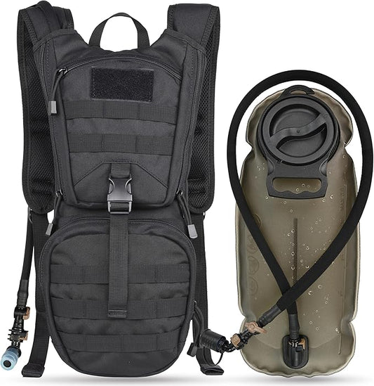 MARCHWAY Tactical Molle Hydration Pack Backpack with 3L TPU Water Bladder, Military Daypack for Cycling, Hiking, Running, Climbing, Hunting, Biking