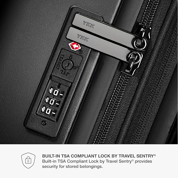 Traveler's Choice Markham Hardside Expandable Luggage with Double Spinner Wheels, Carry-On 21-Inch Suitcase, Black