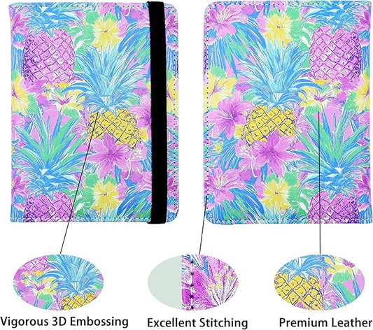 Tropical Pineapple Passport Holder for Women and Men PU Leather Passport Cover for Travel