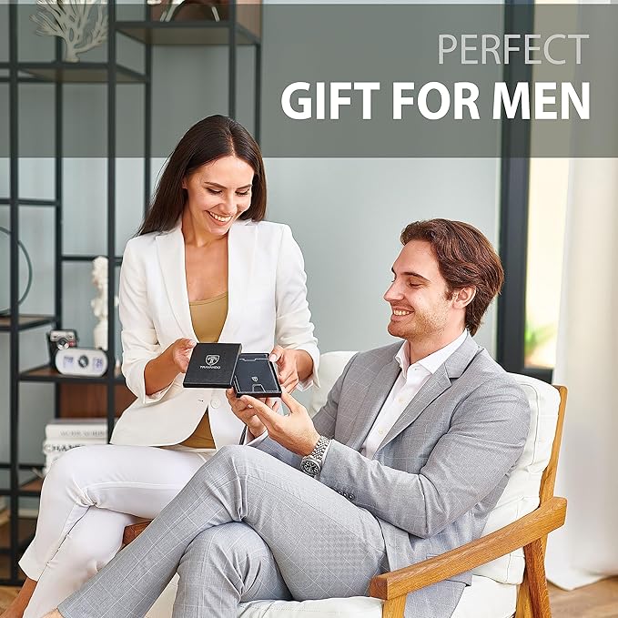 TRAVANDO Money Clip Wallet RIO - Mens Wallets slim Front Pocket RFID Blocking Card Holder Minimalist Mini Bifold Gift Box