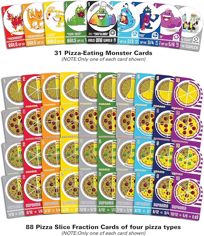 Semper Smart Games Blobby's Pizza Math Card Game: Crazy Fun Strategic Pizza Eating Contest Between Cute Monsters!