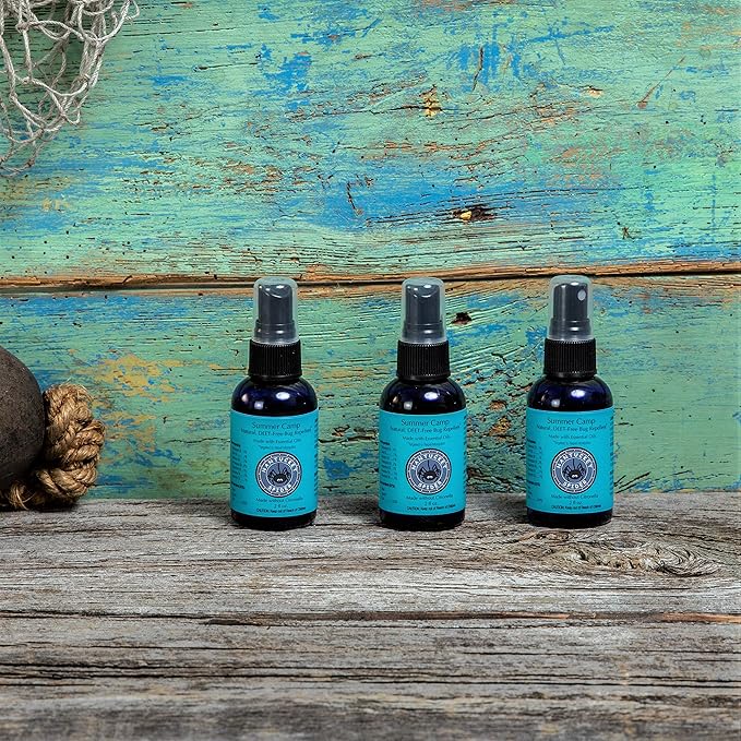 Nantucket Spider Summer Camp Bug Repellent Spray | Natural, DEET Free with Organic Essential Oils | Repels Mosquitoes and Biting Flies | Perfect for Kids | Travel Size – 2 fl oz | Pack of 3