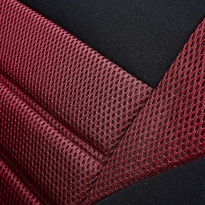 FH Group Automotive Car Seat Covers Rear Set Premium 3D Air Mesh Seat Covers, Airbag Compatible and Split Bench Cover Universal Fit Interior Accessories for Cars Trucks and SUVs - Burgundy
